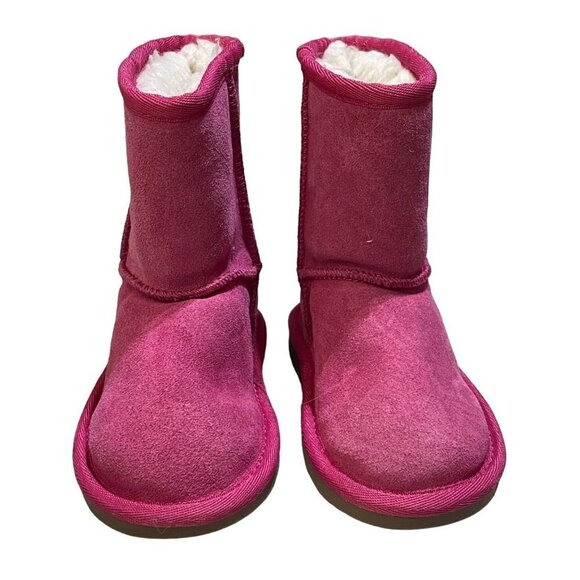 Koolaburra by Ugg Toddler Suede Winter Boot Slip On Sherpa Lined Pink Size 6 - Picture 2 of 9